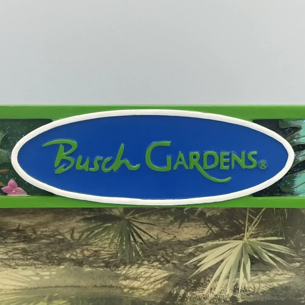Vintage Busch Gardens Animals 4×6 Photo‎ Frame Tabletop White Tiger HTF